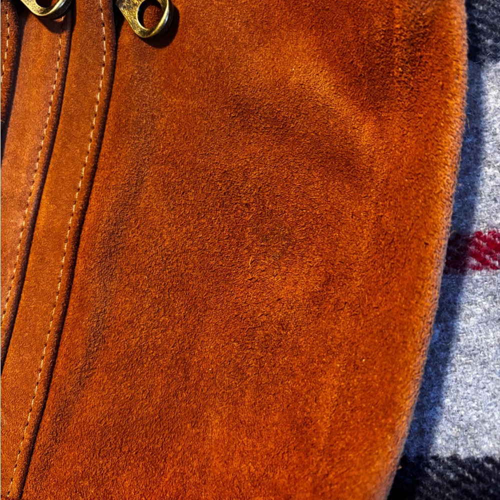 Parker Thatch Caramel Suede Sling Bag - Picture 4 of 13